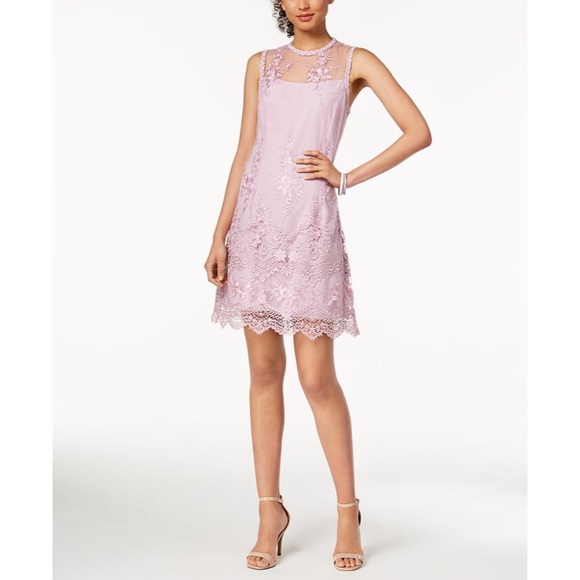 Nanette Lepore Spring Bloom Lace Dress Embroidered Sugar Plum Size 10 NWT $169 - Picture 5 of 10